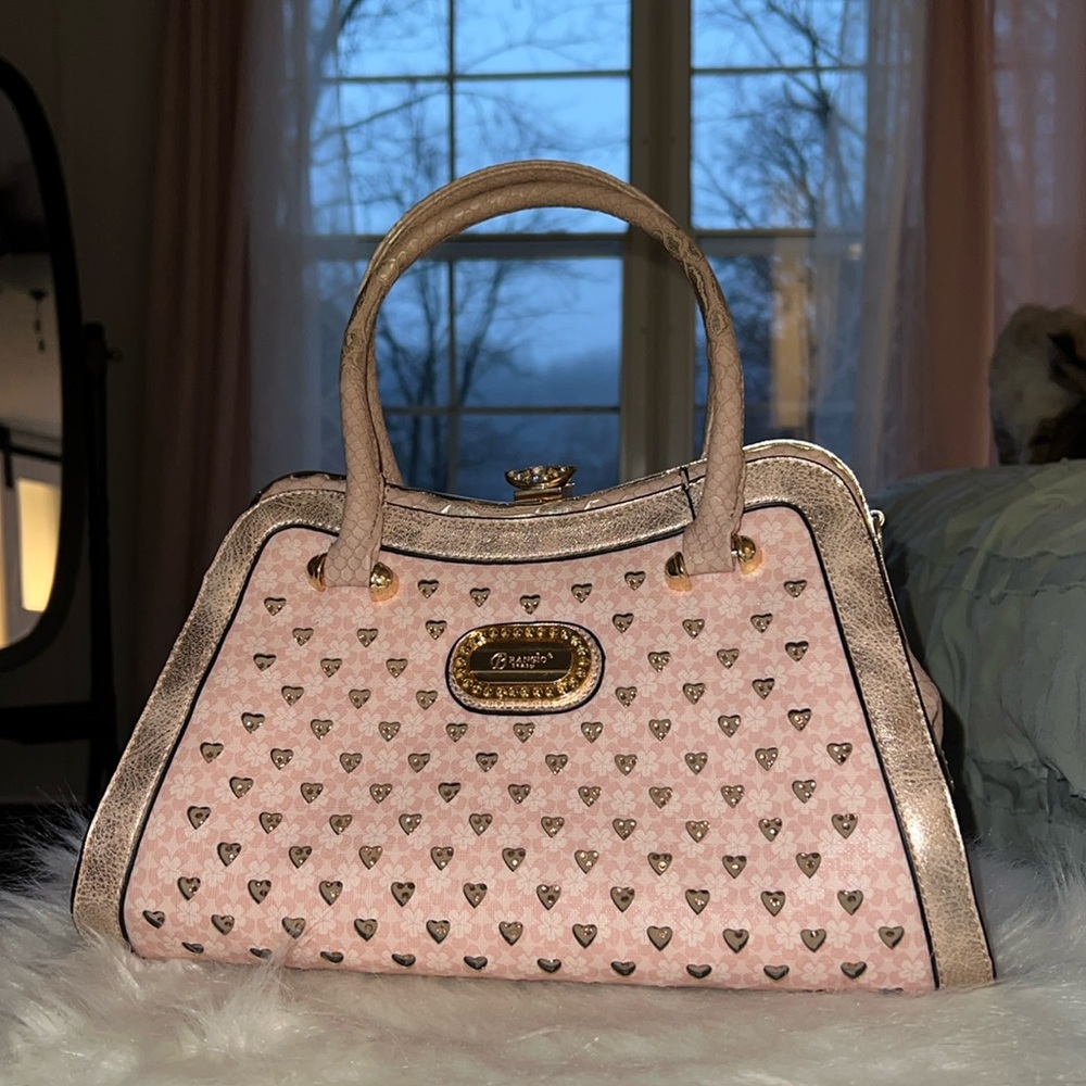 Brangio Italy pink metallic heart bag- perfect for VALENTINES DAY!